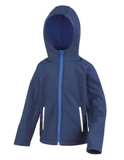 Junior TX Performance Hooded Soft Shell Jacket - Navy/Royal