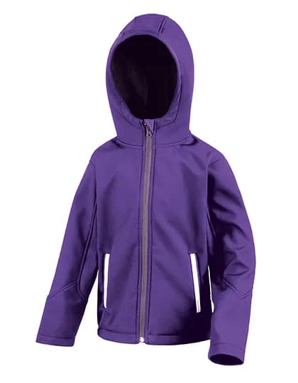 Junior TX Performance Hooded Soft Shell Jacket - Purple/Grey