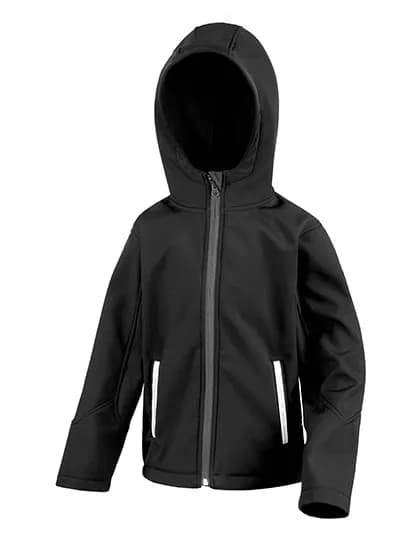 Youth TX Performance Hooded Soft Shell Jacket - Black/Grey