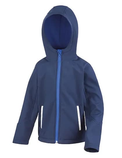 Youth TX Performance Hooded Soft Shell Jacket - Navy/Royal