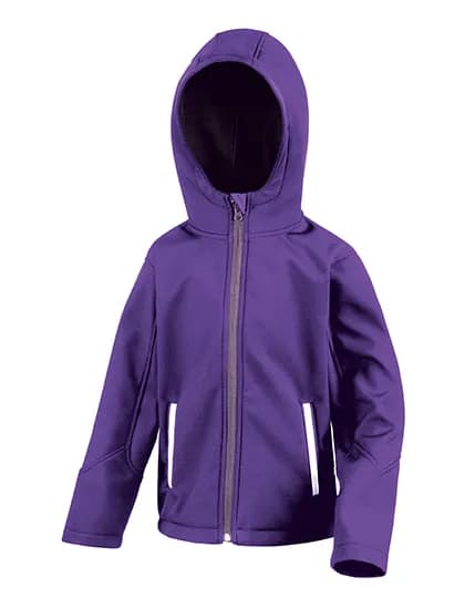 Youth TX Performance Hooded Soft Shell Jacket - Purple/Grey
