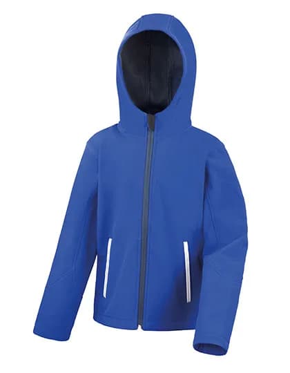Youth TX Performance Hooded Soft Shell Jacket - Royal/Navy