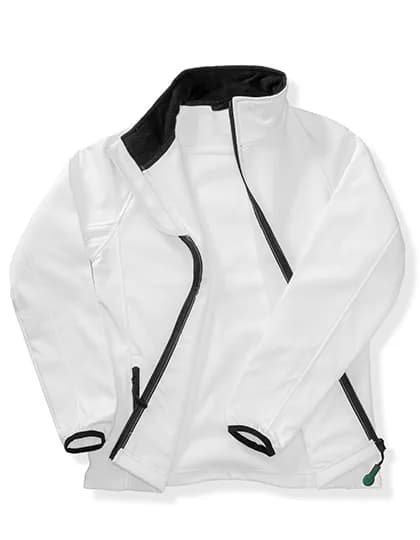Women´s Printable Softshell Jacket with Recycled Fleece Inner - White/Black