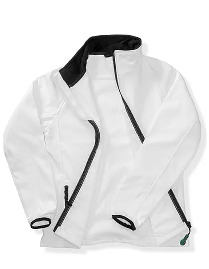 Mens Printable Softshell Jacket with Recycled Fleece Inner - White/Black