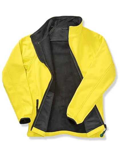 Mens Printable Softshell Jacket with Recycled Fleece Inner - Yellow/Black