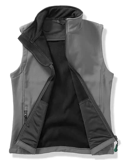 Mens Printable Softshell Bodywarmer with Recycled Fleece Inner - Charcoal/Black