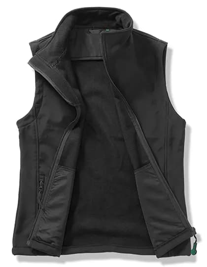 Women´s Printable Softshell Bodywarmer with Recycled Fleece Inner - Black/Black