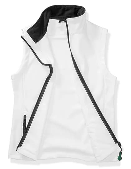 Women´s Printable Softshell Bodywarmer with Recycled Fleece Inner - White/Black
