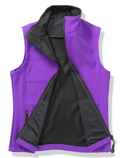 Mens Printable Softshell Bodywarmer with Recycled Fleece Inner - Purple/Black