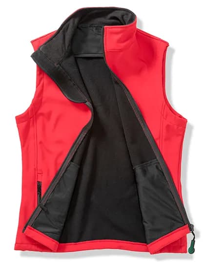 Mens Printable Softshell Bodywarmer with Recycled Fleece Inner - Red/Black