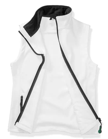 Mens Printable Softshell Bodywarmer with Recycled Fleece Inner - White/Black