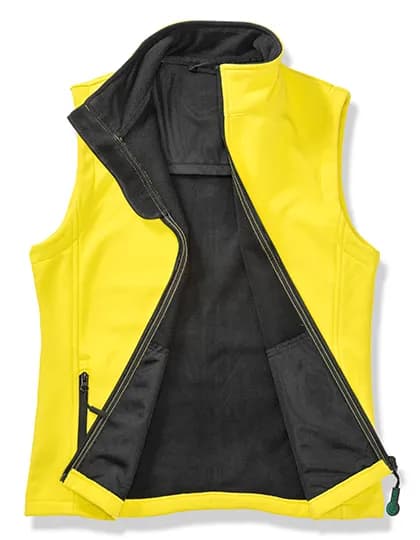 Mens Printable Softshell Bodywarmer with Recycled Fleece Inner - Yellow/Black