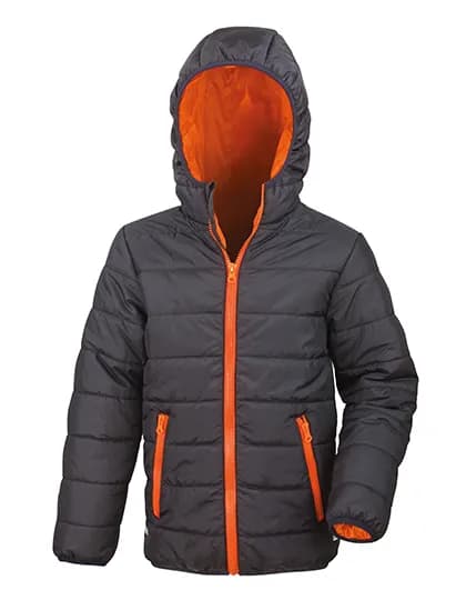 Youth Soft Padded Jacket - Black/Orange