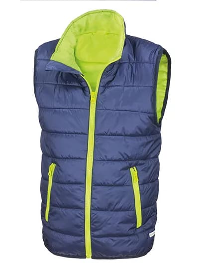 Junior Soft Padded Bodywarmer - Navy/Lime
