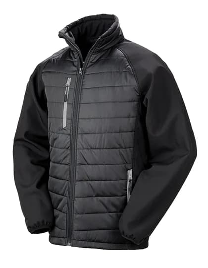 Recycled Compass Padded Softshell - Black/Grey