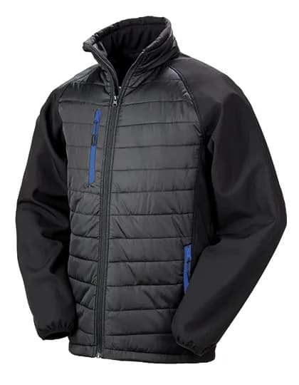 Recycled Compass Padded Softshell - Black/Royal