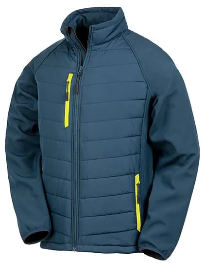 Recycled Compass Padded Softshell - Navy/Yellow
