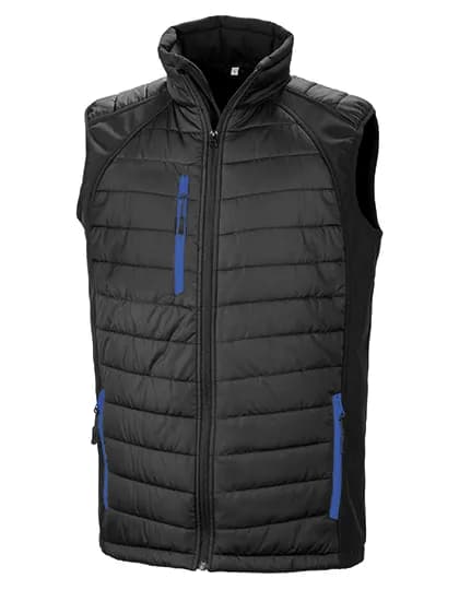 Recycled Compass Padded Softshell Gilet - Black/Royal