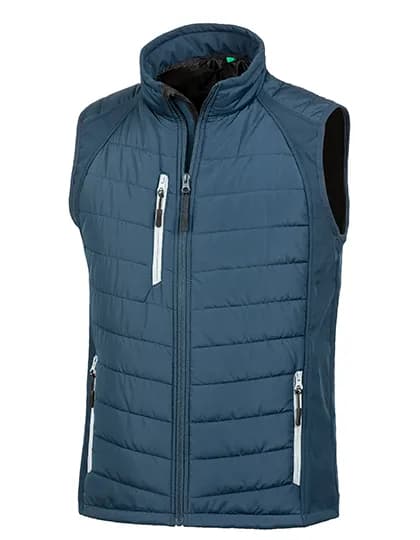 Recycled Compass Padded Softshell Gilet - Navy/Grey