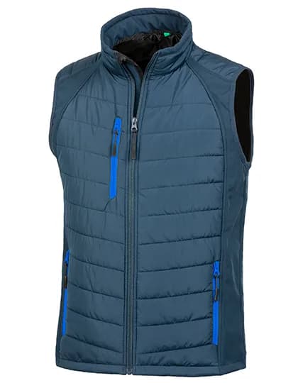 Recycled Compass Padded Softshell Gilet - Navy/Royal