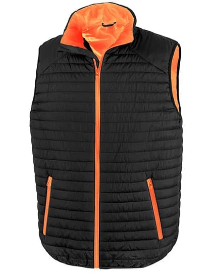 Recycled Thermoquilt Gilet - Black/Orange