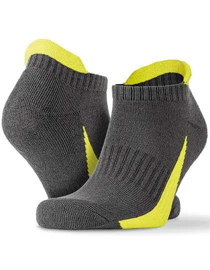 Sneaker Sports Socks (3 Pair Pack) - Grey/Lime