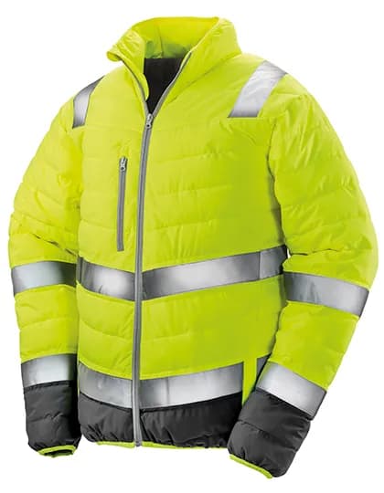 Men´s Soft Padded Safety Jacket - Fluorescent Yellow/Grey