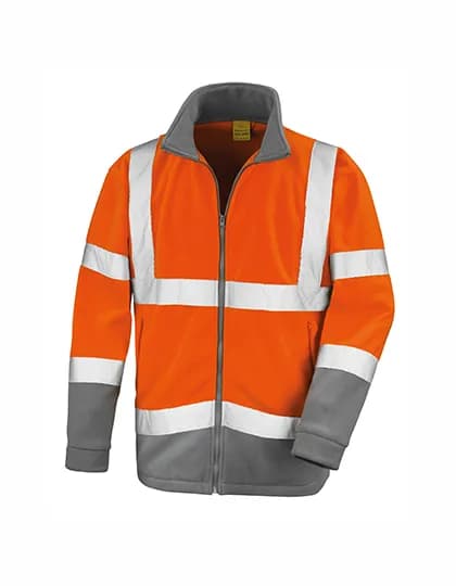 Safety Microfleece Jacket - Fluorescent Orange/Workguard Grey