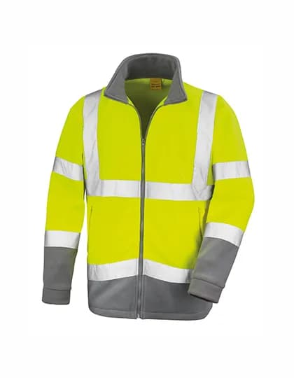 Safety Microfleece Jacket - Fluorescent Yellow/Workguard Grey