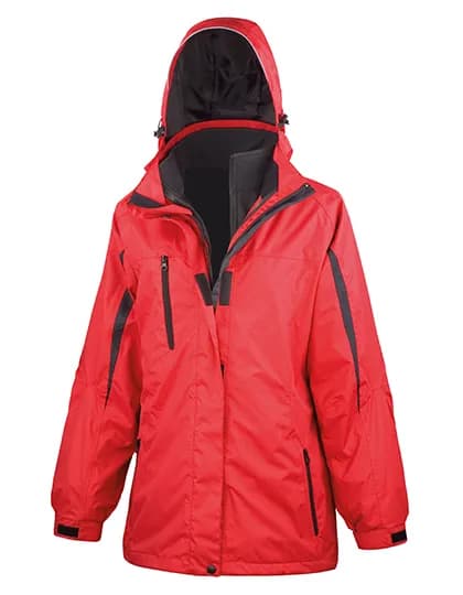 Women´s 3-in-1 Journey Jacket With Soft Shell Inner - Red/Black