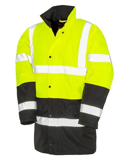 Motorway 2-Tone Safety Coat - Fluorescent Yellow/Black