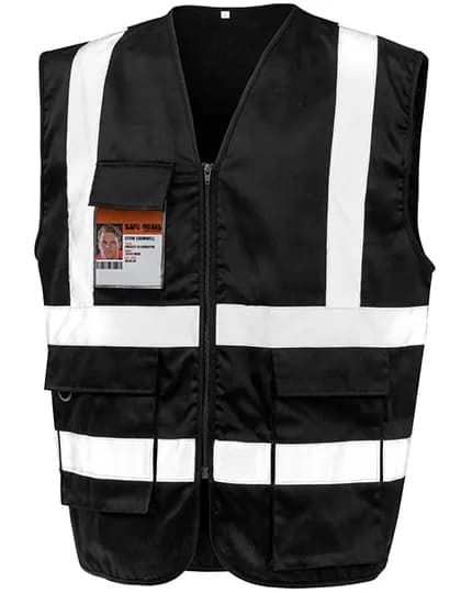 Heavy Duty Polycotton Security Vest - Black