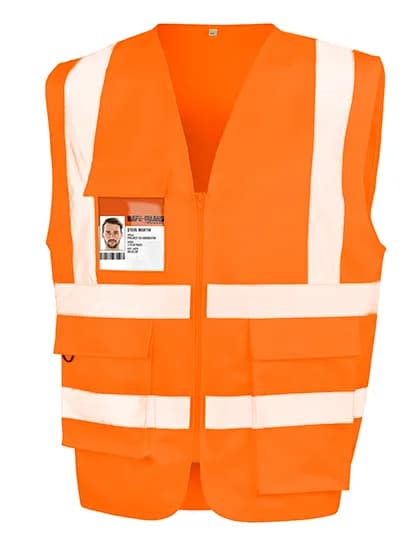 Heavy Duty Polycotton Security Vest - Fluorescent Orange
