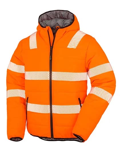 Recycled Ripstop Padded Safety Jacket - Fluorescent Orange