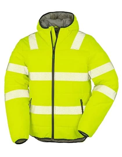 Recycled Ripstop Padded Safety Jacket - Fluorescent Yellow