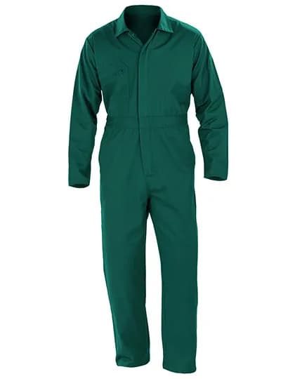Recycled Action Overall With Zip Front - Bottle Green