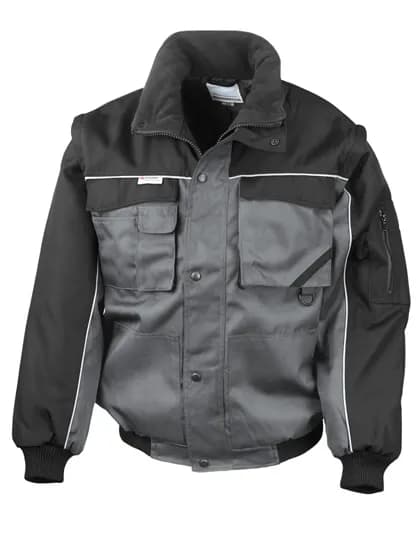 Zip Sleeve Heavy Duty Jacket - Grey/Black