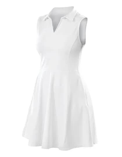 Recycled Womens Fitness Dress - White
