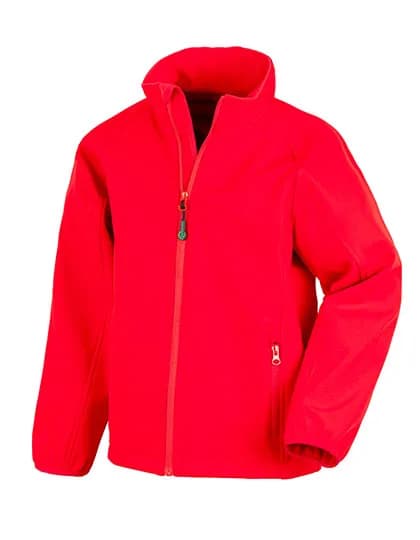 Recycled 2-Layer Printable Youth Softshell Jacket - Red