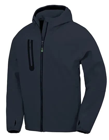 3-Layer Recycled Printable Hooded Casual Softshell Jacket - Navy/Navy
