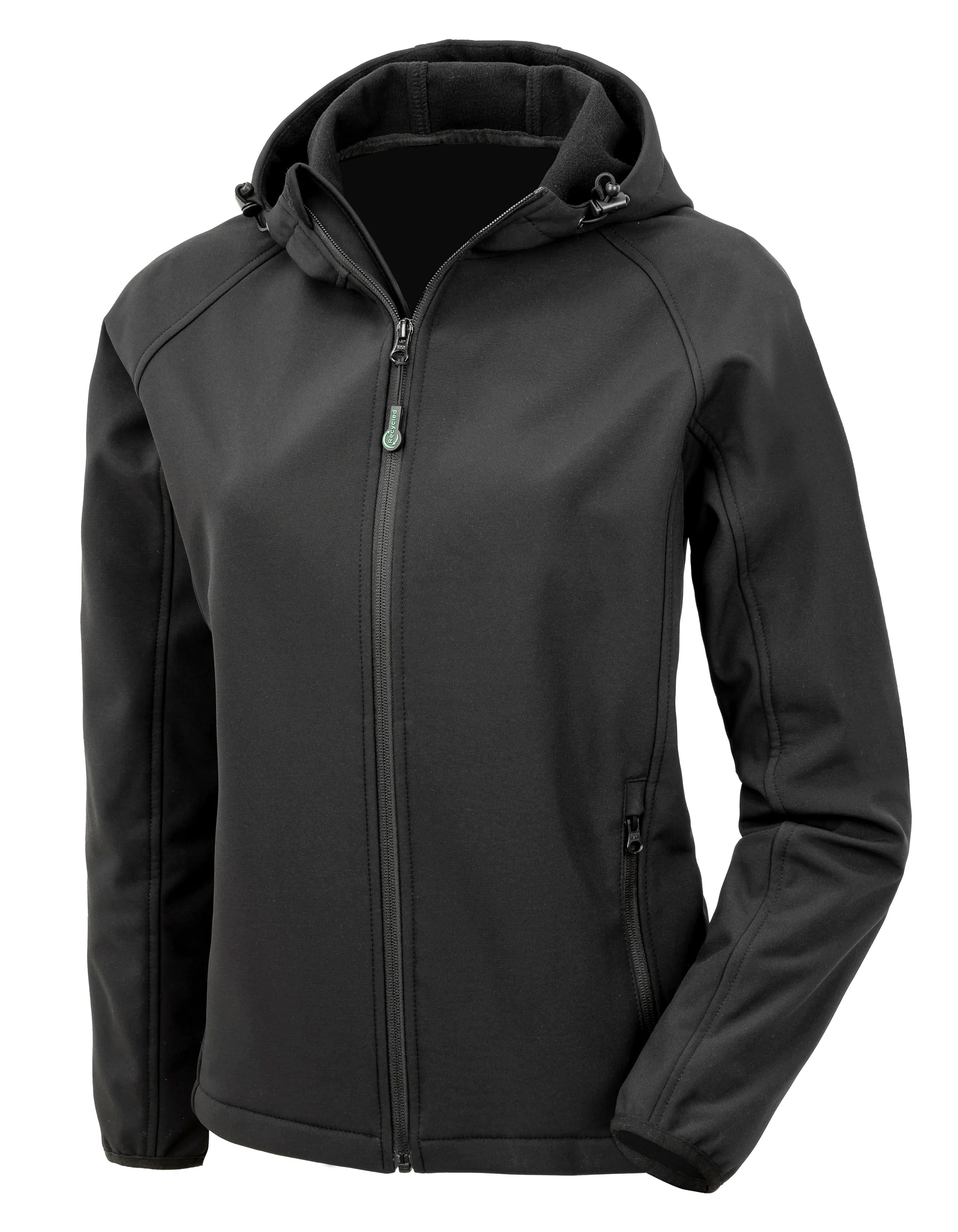 Women´s Recycled 3-Layer Printable Hooded Softshell Jacket - Black