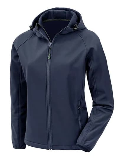 Women´s Recycled 3-Layer Printable Hooded Softshell Jacket - Navy