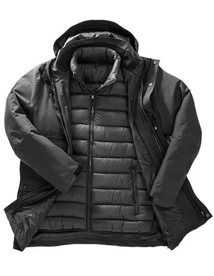 Recycled 3-In-1 Padded Ripstop Jacket - Black