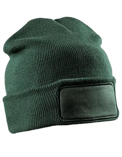 Recycled Double Knit Printers Beanie - Bottle Green
