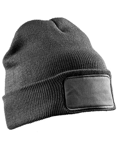Recycled Double Knit Printers Beanie - Grey