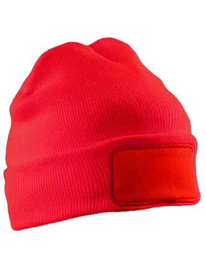 Recycled Double Knit Printers Beanie - Red
