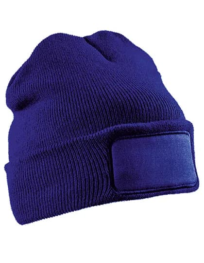 Recycled Double Knit Printers Beanie - Royal