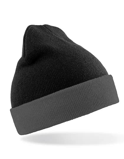 Recycled Black Compass Beanie - Black/Grey