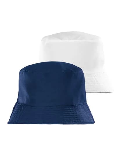 Recycled Reversible Bucket Hat - Navy/White