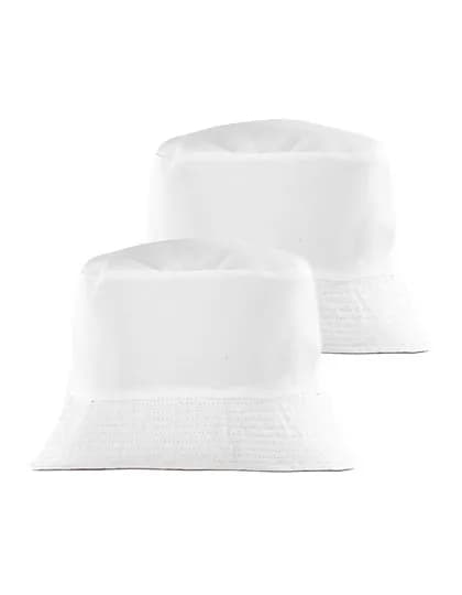 Recycled Reversible Bucket Hat - White/White